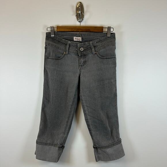 Y2K Capri Jeans Gray – SASSY Saza 2000s Vibe Women’s Size Small - Picture 1 of 6